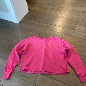 Distressed pink cropped sweatshirt